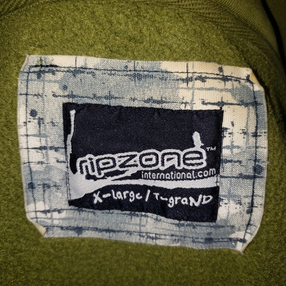 Men's Rip Zone Army Green Full Zip Hoodie - XL - Used Good Condition - Picture 3 of 6